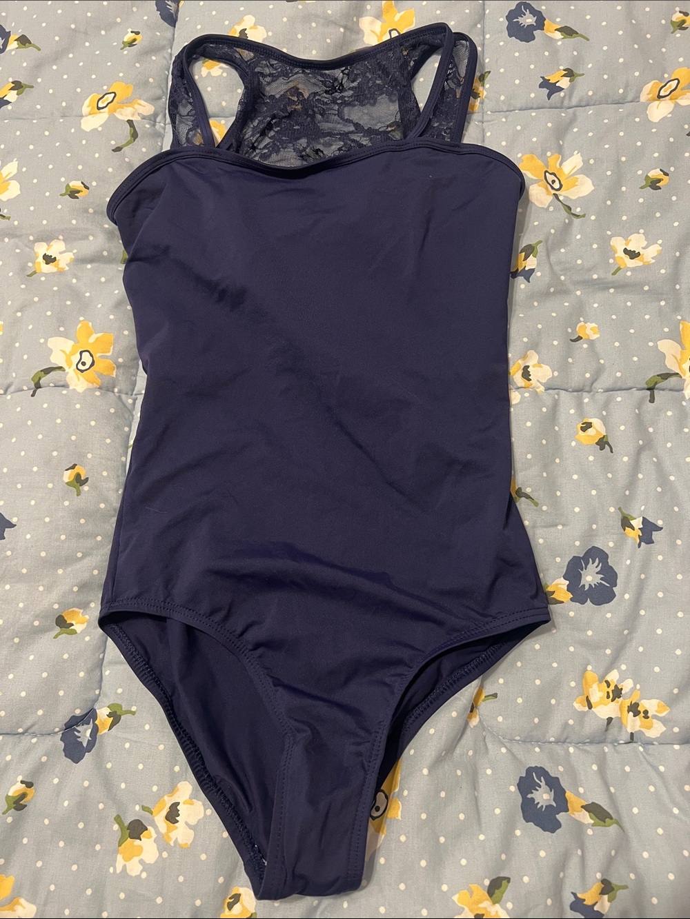Navy Lace-Back Leotard